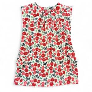 Tea Collection Lucky Butterfly Dress Girls 10 Floral Pockets Corduroy Red Pink